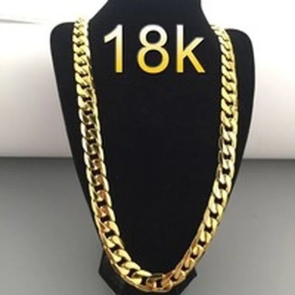 Other - 18K Gold-plated 6mm Men's NK Links Figaro Chain Necklace Size 18 inches